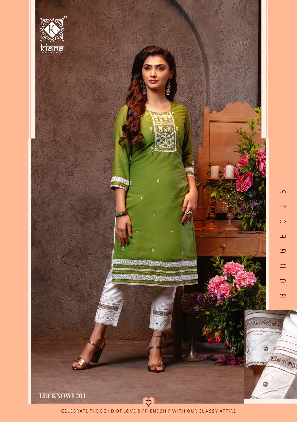 Kiana Lucknowi 2 Fancy Ethnic Wear Cotton Kurti With Bottom Collection